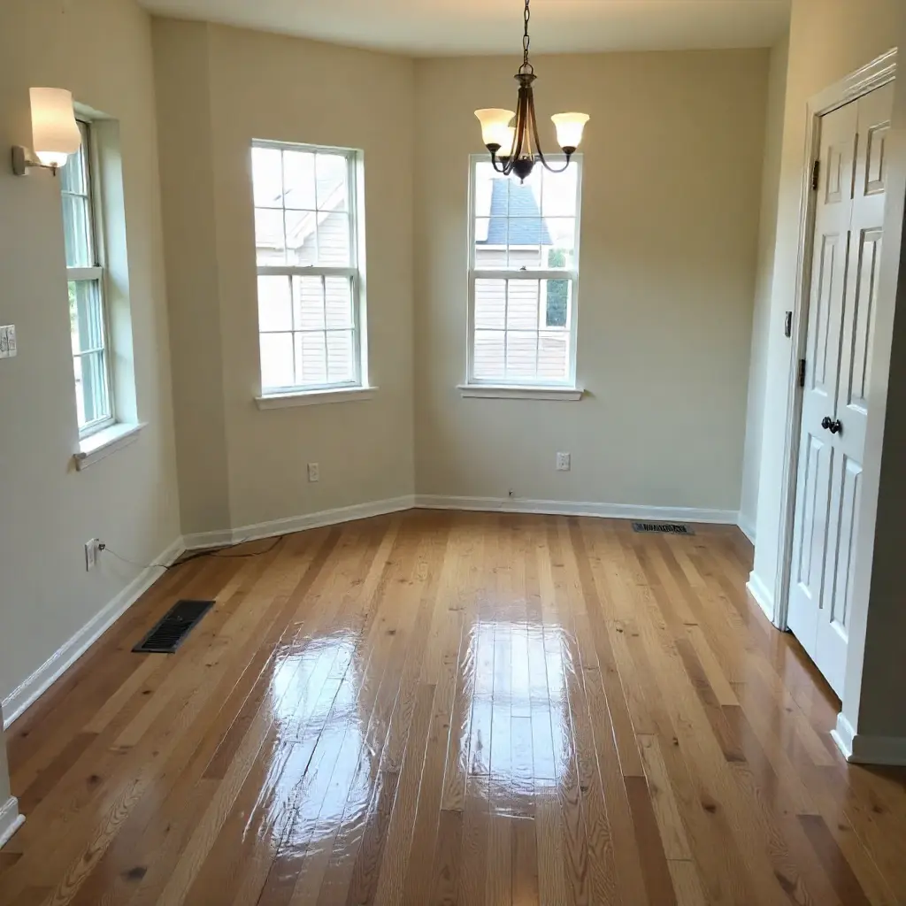 Bright Plano home with polished hardwood floors after Plano Water Damage restoration, showing the importance of quick action within the first 24 hours to prevent serious property damage.