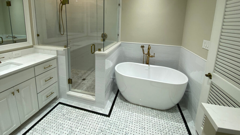 This image shows the bathroom remodeling Richardson TX transformation in Texas.