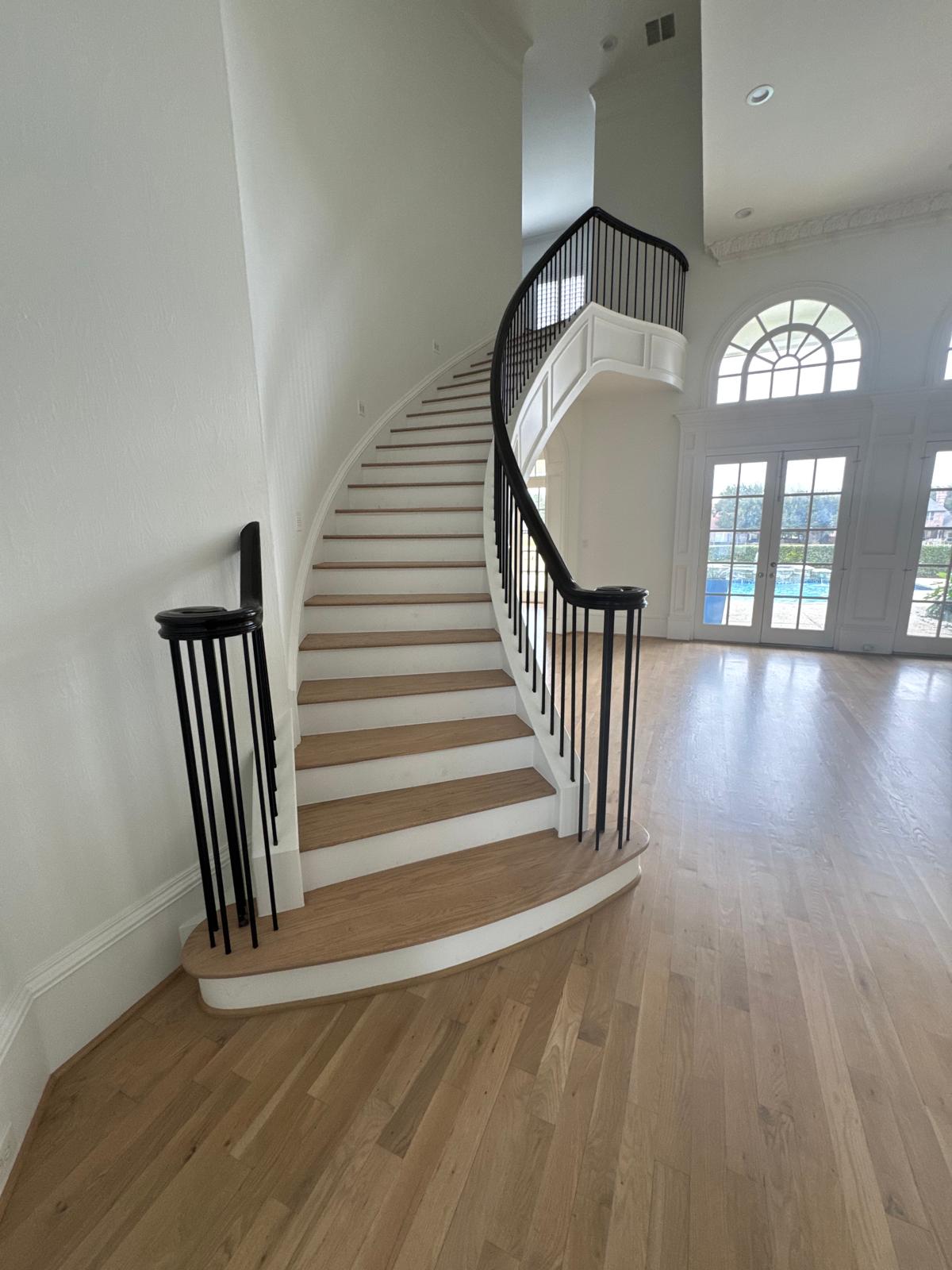 staircase remodeling and modern iron railing