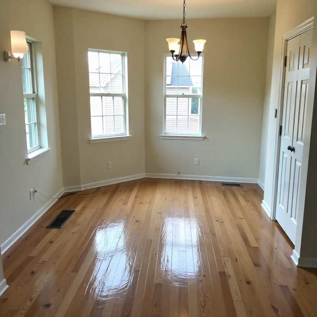 Bright Plano home with polished hardwood floors after Plano Water Damage restoration, showing the importance of quick action within the first 24 hours to prevent serious property damage.